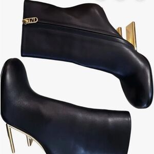 Fendi First black leather booties